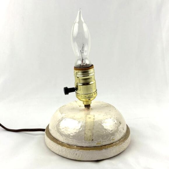 Vintage Iridescent Ceramic Handmade Table Lamp Short Base 1980's - Picture 1 of 10